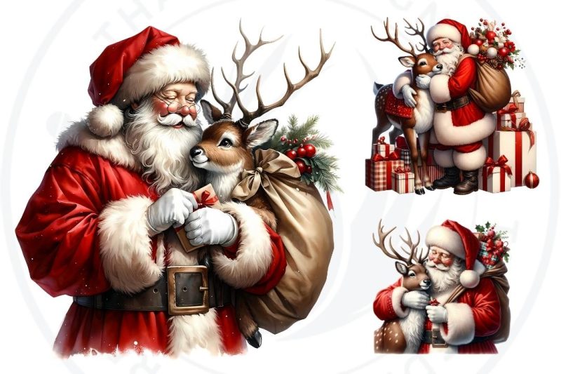 Santa Claus Christmas Clipart PNG for crafts and sublimation
